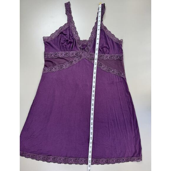 Adore Me Women’s Babydoll Slip Dress XL Purple Mesh Lace Y2K Floral Retro Slinky - Picture 4 of 15
